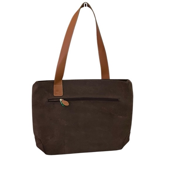 JUMP for BOYT Large Poly-Suede Tote Shoulder Bag w/ Matching Clutch Brown - Picture 2 of 6